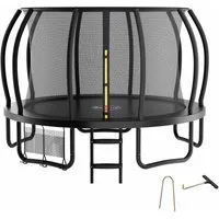 Zelsius Gartentrampolin Zelsius Trampolin Schwarz Ø 366 cm für den Outdoor-Bereich, Trampolin