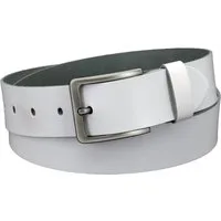 COLOGNEBELT Ledergürtel OM550-SL-Weiss MADE IN GERMANY, Weiss Kürzbar, 100 % Echtleder, Aus einem Stück, Unisex