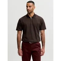 Jack & Jones Poloshirt JPRBLAETHAN SS ZIP POLO SN Materialmix, regular fit