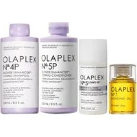Olaplex Haarpflege-Set Blonde Enhancer Pflege-Set – Für strahlendes Blond & repariertes Haar, 4-tlg.