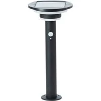 Brilliant LED Sockelleuchte Garvina, Bewegungsmelder, LED fest integriert, Warmweiß, Solar, 45 cm, 430 lm, 3000 K, Edelstahl, matt schwarz
