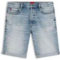 HUGO 5-Pocket-Jeans Shorts aus leuchtend blauem Stretch-Denim (1-tlg)