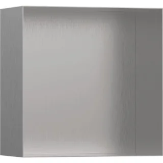 hansgrohe XtraStoris Wandnische 56079800 30x30x14cm, mit offenem Rahmen, Edelstahl Optic
