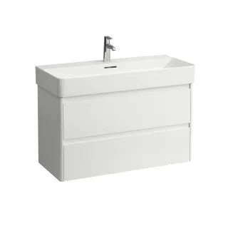 LAUFEN Waschtischunterschrank BASE 2.0 400x920x515 2 Schubl m. Griffmulde f.WT H810287 weiß glzd, H4 H4114121082611