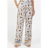bianca Schlupfhose PARIGI mit weitem Bein und sommerlichen Allover-Print