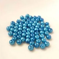 Kopper-24 Bastelperlen Glasperlen - Typ 'rund' - 20g - 3 mm - Blau
