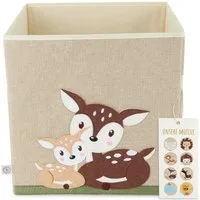 BIECO Spielzeugtruhe Bieco Kinder Aufbewahrungsbox Rehe 36L, faltbar Kallax Spielzeugkiste
