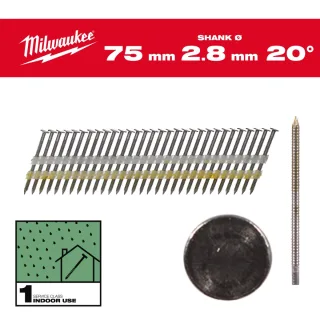 Milwaukee Rundkopf-Nägel 20° SC1, blank - 4932492588