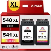 Toner Kingdom 2er pack Druckerpatrone für Canon PG-540XL CL-541XL TS5150 TS5151 Tintenpatrone (2-tlg., TS5150 TS5151)