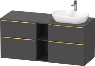 Duravit D-Neo Konsolenwaschtischunterbau wandhängend Graphit Matt 1400x550x664 mm - DE4970R34490000 DE4970R34490000