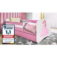 Raumhirsch Furniture Kinderbett 70x140, 80x160, 80x180 cm - Komplettset mit Matratze & Schublade (Bett für Mädchen, Einzelbett Kinder 2–12, mit Rausfallschutz & Lattenrost), verschiedene Farben & Designs