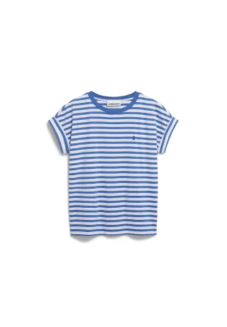 Armedangels - IDAARA STRIPE T-SHIRT white-dark morning - Gr. - S