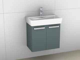 Artiqua 413 Waschtischunterschrank für Renova Compact 226160 Stahlgrau Metallic, 413-WU2T-K122-7141- 413-WU2T-K122-7141-88