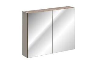 Badezimmer Spiegelschrank 80cm AKAN Taupe inkl. LED