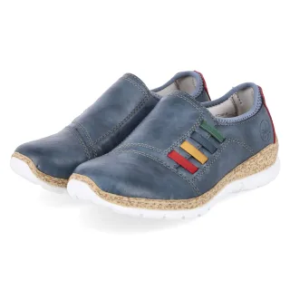 Rieker Slipper  Blau - Gr. 36 -  Textil