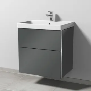 Sanipa 3way Waschtischunterbau zu Villeroy & Boch Avento Waschtisch mit 2 Auszügen, Anthrazit-Glanz BS62179