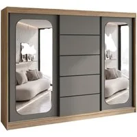 A&J MöbelLand GmbH Schiebetürenschrank BELANO – Moderner Kleiderschrank mit Schiebetüren (Die perfekte Kombination aus modernem Design, hoher Funktionalität und großzügigem Stauraum für Kleidung, Bettwäsche und Accessoires, erhältlich in verschiedene