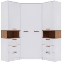 Marmex Möbel Schrank-Set GRANT SET 17N, (3-St., 2 Regale, Eckschrank), Soft-Close-Türen