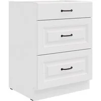 Küchen-Preisbombe Auszugsunterschrank 60 cm Küche Stilo Weiß Vollauszug Soft-Close Küchenzeile Einbauküche