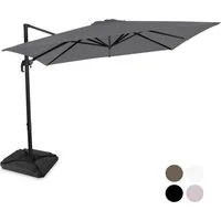 VONROC Sonnenschirm Freitragend für Balkon - Neigbar, Rechteckig, 360° drehbar, LxB: 300x300 cm, Set, Lieferung je nach Variante mit oder ohne Sonnenschirmfliesen, Sonnenschutz für Terrasse & Garten - inkl. Sonnenschirmfliesen