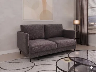 Sofa Designersofa HELMER 2-Sitzer Stoff Baloo Grafit