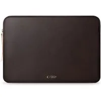 TECH PROTECT Laptoptasche Fleece-Laptoptasche 13–14" – Braun, Weiches Plüschfutter und Öko-Leder-Außenseite