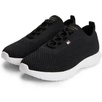 Tommy Hilfiger TH KNIT RUNNER Keilsneaker Freizeitschuh, Halbschuh, Schnürschuh mit Logoflaggen-Element