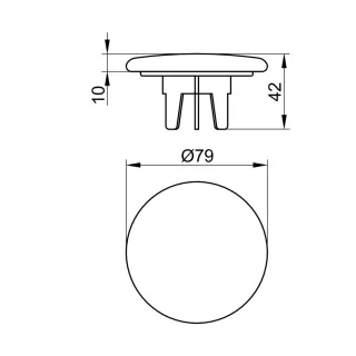 Keuco Ventilabdeckung Armaturenzub. 59990, für Schaftventil, Keramik schiefergrau, 59990900001 59990900001