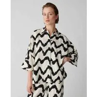 OPUS PANTS Kurzarmbluse Fawen aus Webware in oversized Passform Fledermausärmel und breite Manschetten für moderne Looks
