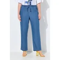 Ulla Popken Schlupfhose Hose Rose Bindeband weites Bein Elastikbund
