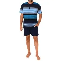 Normann Pyjama Normann Herren kurzarm Schlafanzug Shorty mit Knopfleiste am Hals