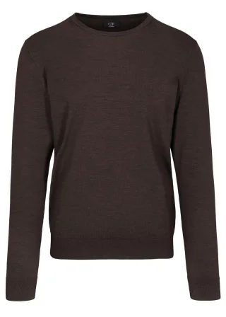COMMANDER Finest Clothing - Rdh.-Pullover, uni chocolate mel. - Gr. - XL