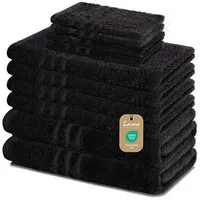 Lavea Handtuch Set Elena, Duschtücher, Handtücher, Gästetücher, Waschhandschuhe, 100% Baumwolle (Set, 10-St), Frottierserie, weich & saugstark, pflegeleicht, 500 g/m² Frottier