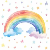 nikima Wandtattoo 251 Wandtattoo Regenbogen bunt - Größe 750 x 420 mm (PVC-Folie), in 6 vers. Größen