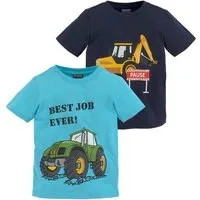 KIDSWORLD T-Shirt BEST JOB EVER! (Packung, 2) kurzärmelig, bedruckt, Rundhalsausschnitt, aus Baumwolle