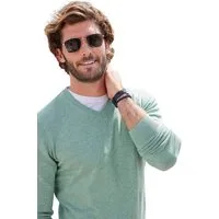 H.I.S Strickpullover mit V-Ausschnitt, Pullover aus Feinstrick, Baumwollmischung