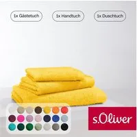 s.Oliver Handtuch Set s.Oliver, Premium Qualität, 600 gr/m², Walkfrottier (Set, 3-St), 1 Gästetuch 30x50 cm, 1 Handtuch 50x100 cm, 1 Duschtuch 70x140 cm