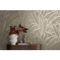 A.S. Création Vliestapete French Affair Blätter-Tapete Mustertapete Floral Blattmuster, strukturiert, leicht glänzend, (1 St), Vliestapete Blatt-Motiv für Schlafzimmer Küche Wohnzimmer Blätter Flur