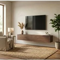 Selsey TV-Schrank BALEO hängendes Designmöbel mit 2 grifflosen Klappen und 2 Fächern 200 cm