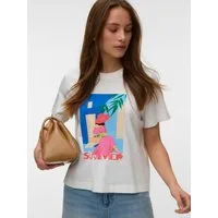 Vero Moda Kurzarmshirt VMSALLI METTE SS TOP BOX JRS Baumwolle, regular fit