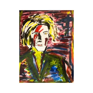 Francis Fulton-Smith "David Bowie" Mischtechnik auf Papier, Unikat,...