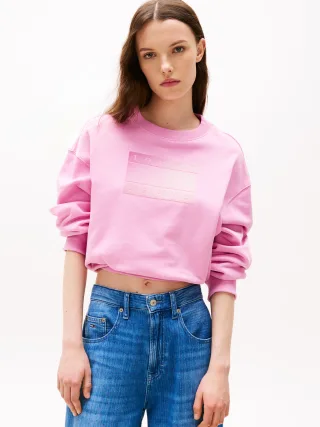 Tommy Jeans (PVH Group) - TJW RLX GRADIENT FLAG CREW carnival pink - Gr. - XS