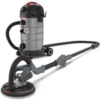 MENZER Trockenbauschleifer LHS 225 VARIO + VCM 330, max. 2100 U/min, (Set), Langhalsschleifer mit Teleskoptechnik, Set mit Sicherheitssauger