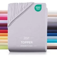 Carpe Sonno Spannbettlaken Topper Spannbetttuch Jersey 140x200 160x200 180x200 200x200 Baumwolle, Jersey, Gummizug: rundum, (1 Stück), Topper Spannbettlaken 200x200 für Matratzen bis 10cm Höhe