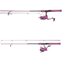 Kinetic Spinnrute RAMASJANG CC PINK combo kombi SET Rute + Rolle + Schnur - 165cm, 210cm, (3-tlg), Eingebaute LED-Lampe