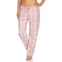 Normann Pyjama Dame Flanell Schlafanzug Hose kariert aus Baumwolle ideal zum relaxen