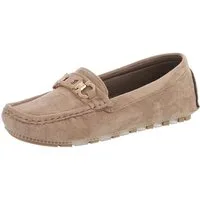 Ital-Design Eleganter Mokassin für Damen mit Verschluss-Details Slipper (91260968) Flach Mokassins in Hellbraun