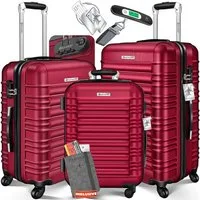 KESSER Kofferset, 4 Rollen, (3 tlg), 3tlg. Hartschalenkofferset Hartschalenkoffer Reisekoffer Set
