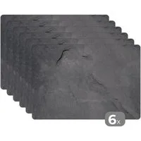 MuchoWow Platzset Granit - Grau - Stein - Industriell, (6-St), Platzsets, Tischset, Abwaschbar, Tischsets, Platzdeckchen
