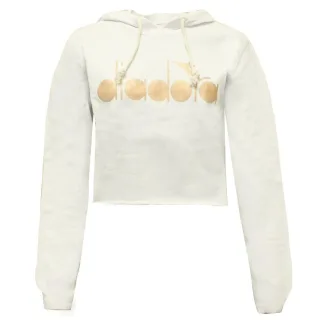 Diadora Cropped Womens White Hoodie